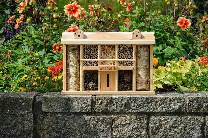 dobar® green label 22390FSCe Grosses Insektenhotel "Alabama"- Nisthilfe für Wildbienen & Insekten -