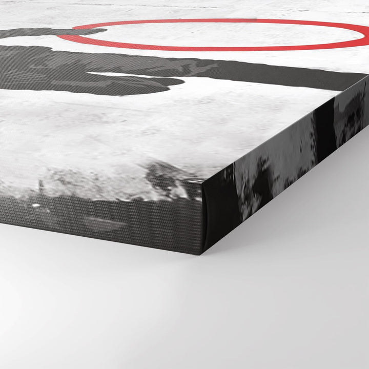 Giallobus - Gemälde - Banksy - - Standardleinwand - 50x35-11 - Olympischer Kreis - Bereit zum Aufhän
