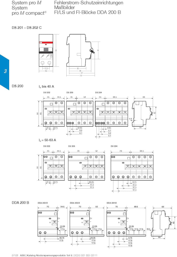 ABB FI-Schutzschalter mit Sicherungsautomat FI/LS (RCBO) Typ A