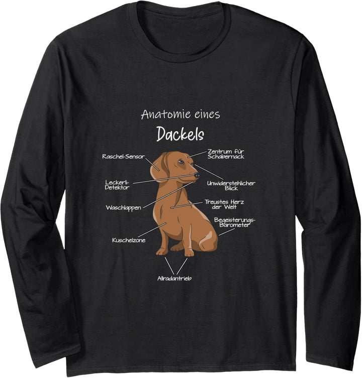 Anatomie eines Dackels | Dachs Hund Hunde Dog Teckel Langarmshirt