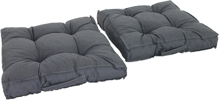 Chicreat Kastenkissen Loungekissen, 2er-Set 50 x 50 cm Dunkelgrau 50x50 cm - Kastenkissen Dunkelgrau