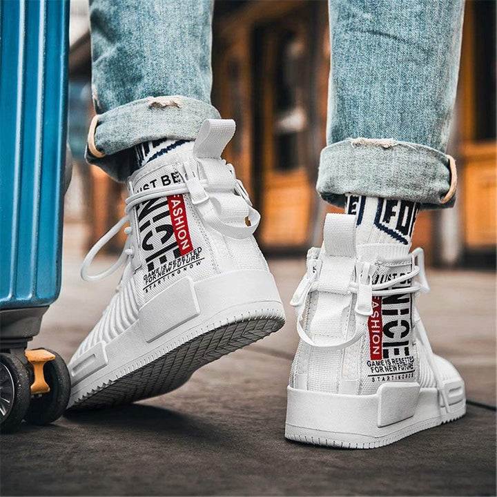FUSHITON Herren Sportschuhe Laufschuhe High Top Turnschuhe Mode Sneakers Freizeitschuhe Outdoor Stra