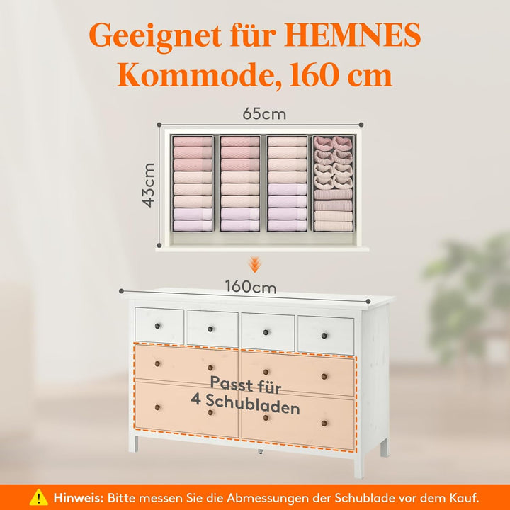 Lifewit 12er Set Hemnes Doppelorganizer für Kommode mit Stabiler Boden, Wickelkommode Organizer, Kle