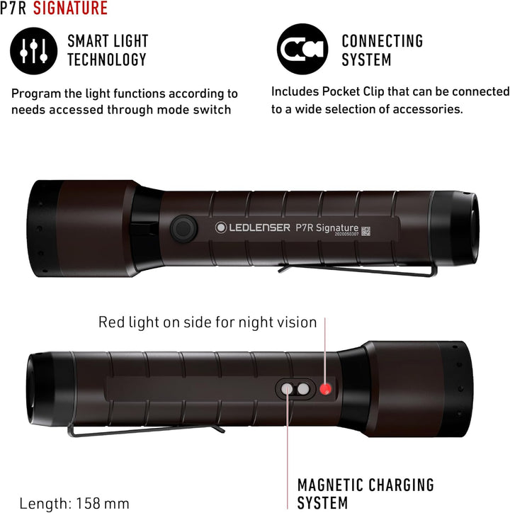 Ledlenser, P7R Signature, LED Taschenlampe, 2000 Lumen, mit Akku, wiederaufladbar, wasserfest, fokus