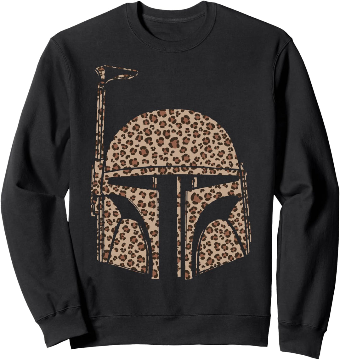 Star Wars Boba Fett Helmet Cheetah Print Fill Sweatshirt