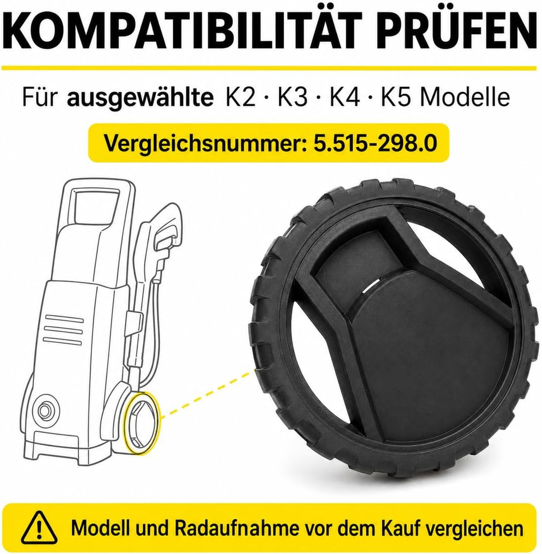 Für Kärcher 5.515–298.0 Hochdruckreiniger-Ersatzrad, Stossdämpfungsrad für reduzierte Lärm, passend