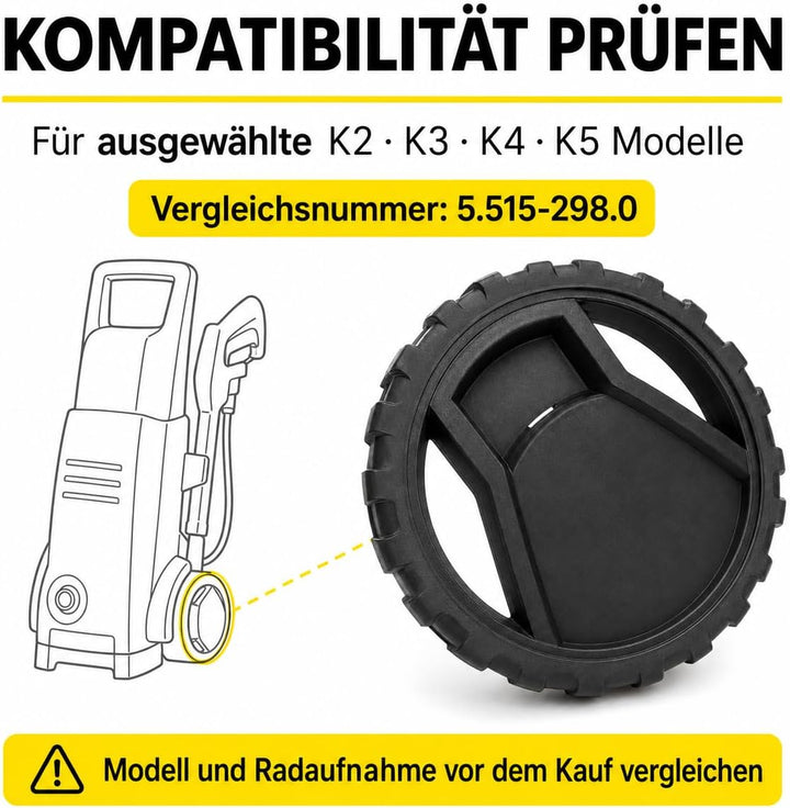 Für Kärcher 5.515–298.0 Hochdruckreiniger-Ersatzrad, Stossdämpfungsrad für reduzierte Lärm, passend