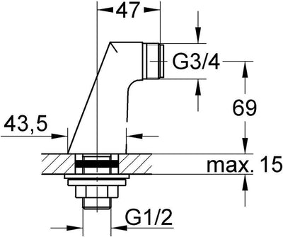 Grohe Standanschluss Höhe 70 12030000