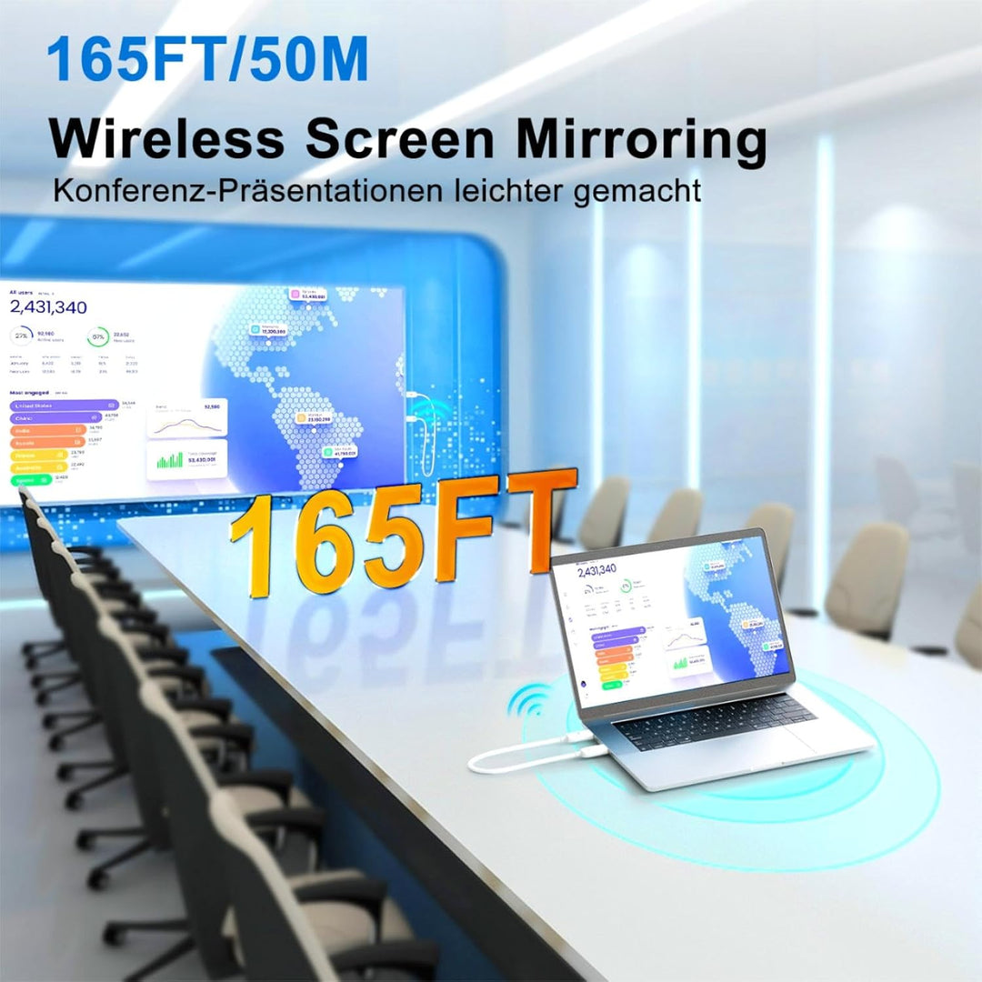 Wireless HDMI Transmitter and Receiver, 5.8G Kabellos Funkübertragung 4K Dekodierung, HDMI Wireless