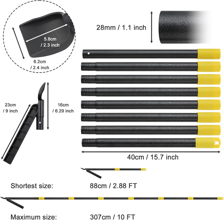 Dachrinnen reinigung werkzeuge, dachrinnen reinigung mit 307 CM Stangen, dachrinnenreiniger Löffel W