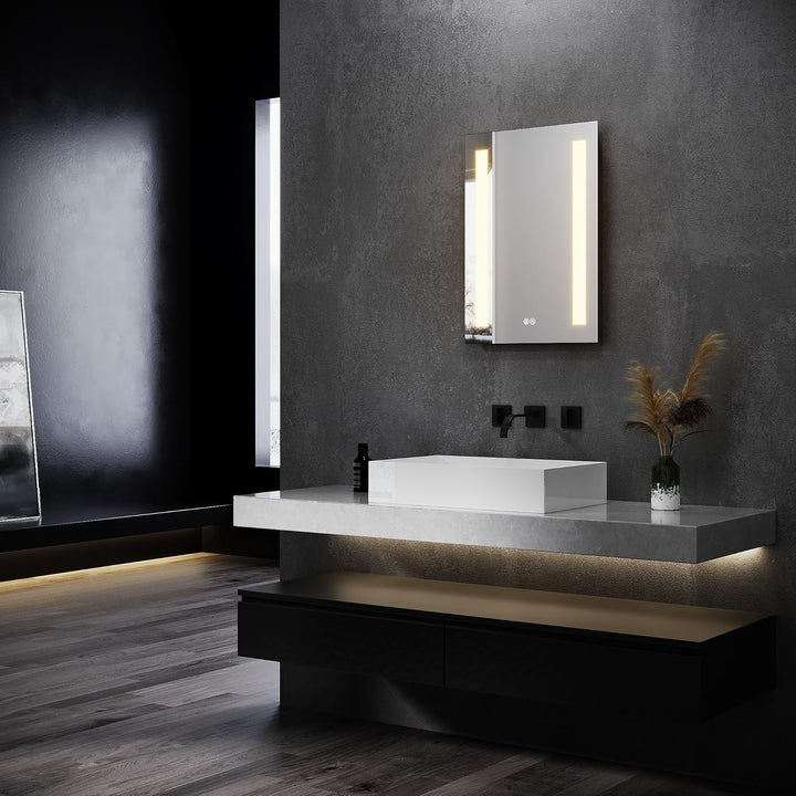 SONNI Badspiegel mit Beleuchtung 50x70cm beschlagfrei Badezimmer Wandspiegel mit Touch-Schalter Spie
