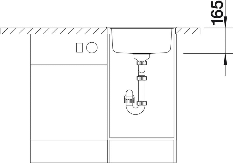 BLANCO RONDOSOL | Edelstahl | Einbauart: Einbau von Oben & Unterbau | ohne Ablauffernbedienung | 45e