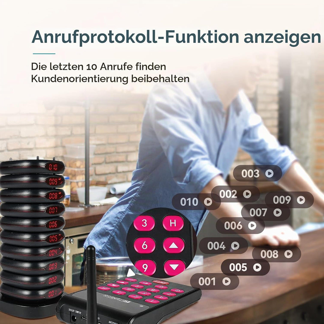Retekess TD161 Pager Rufsystem, Restaurant Pager, 20 Pagers | für Café, Bar, Klinik, Draussen 500M,