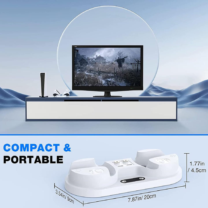 Controller-Ladestation, für PS5-Ladestation mit Schnelllade-AC-Adapter 5V/2A, Dual-Controller-Ladest
