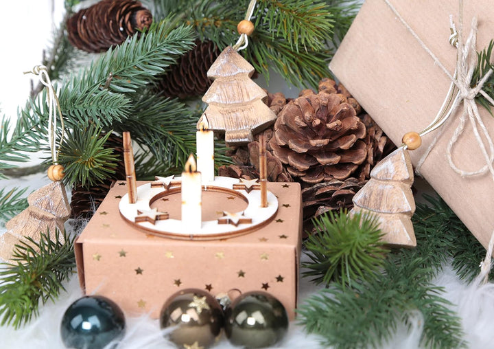 Logbuch-Verlag 10 Weihnachtskarten rot braun mit Rentieren - innen leer z. Beschriften & Bedrucken -