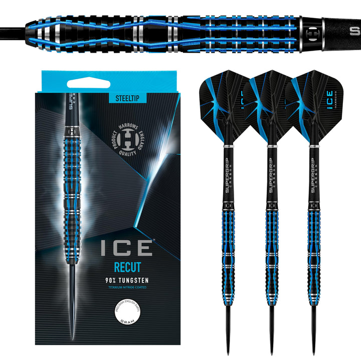 Harrows Ice Recut Dartpfeile, 90% Wolfram, mit Stahlspitze, Verschiedene Gewichte und Farben 22 g sc