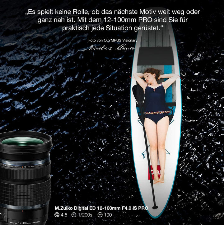 Olympus M. Zuiko Digital ED 12-100mm F4 IS Pro Objektiv, geeignet für alle MFT-Kameras (Olympus OM-D