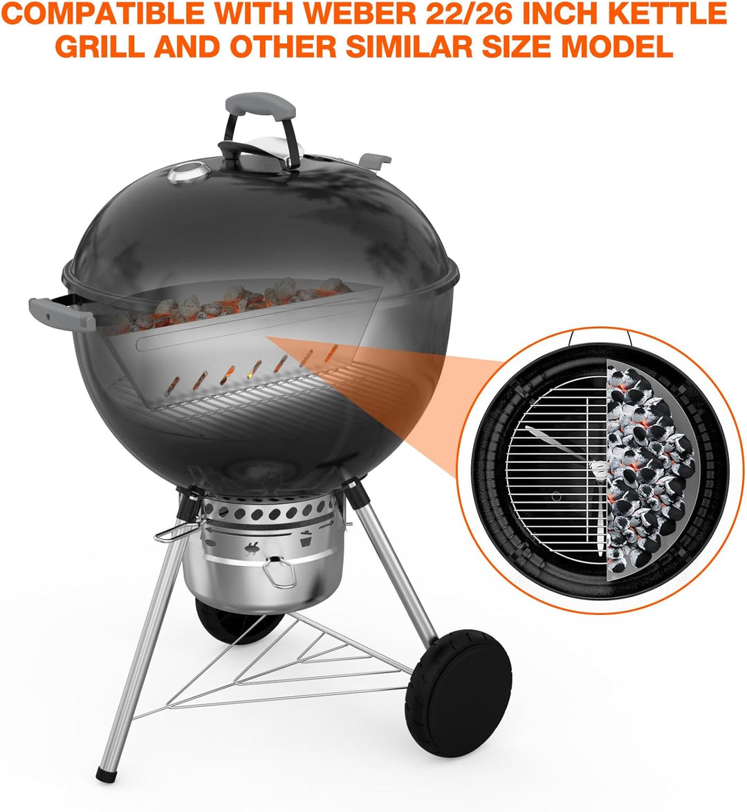 Edelstahl Kohlekorb für Weber 57cm Kugelgrill und Andere Ähnliche Holzkohlegrills, Charcoal Briquet