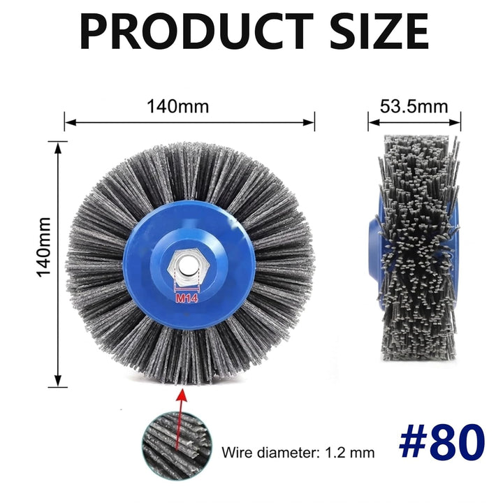 Schleifbürste Körnung 150mm M14 #80, Nylonbürste für Winkelschleifer, Polierscheibe Bürste Borstenbü