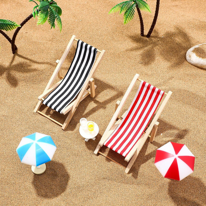 Didiseaon Miniatur-strandlandschaft-Set mit Palmen, Sonnenschirmen, Listrand-mikrolandschaft, Miniat