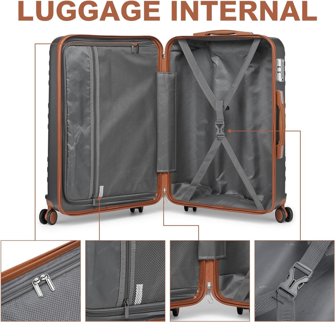 British Traveller Handgepäck Koffer Gross Reisekoffer Gross Hartschalenkoffer 74.5 * 49 * 30.5cm mit