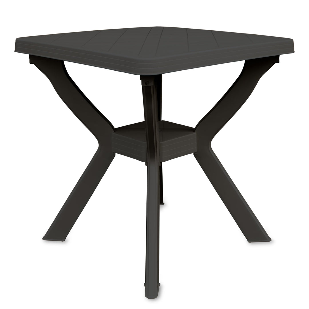 Spetebo Kunststoff Gartentisch quadratisch 70 cm - anthrazit - Campingtisch im klassischen Design -