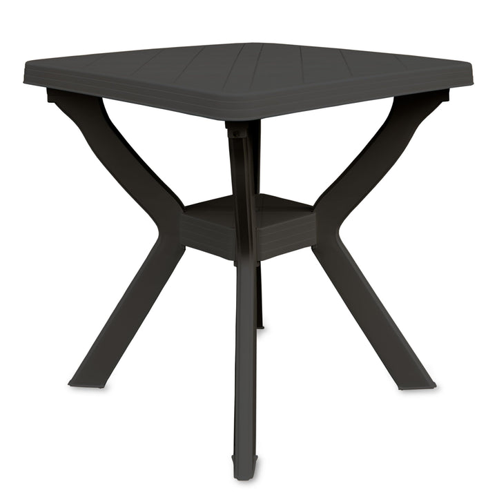 Spetebo Kunststoff Gartentisch quadratisch 70 cm - anthrazit - Campingtisch im klassischen Design -