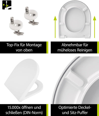 'aquaSu® WC-Sitz Reva für Duravit Toiletten | Toilettensitz mit Absenkautomatik | Duroplast | Take-O