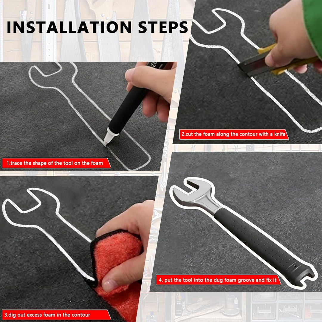 Werkzeugeinlage, Hartschaumplatte 8er-Pack mit Schaumstoff Cutter Cut Precision Defined Werkzeugkist