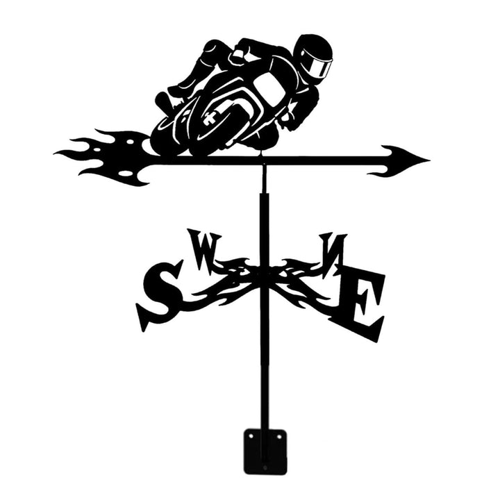 CYXZX Edelstahl Motorrad Form Wetterfahne Kreative Racing Windfahne Windrichtungsanzeiger für Garten
