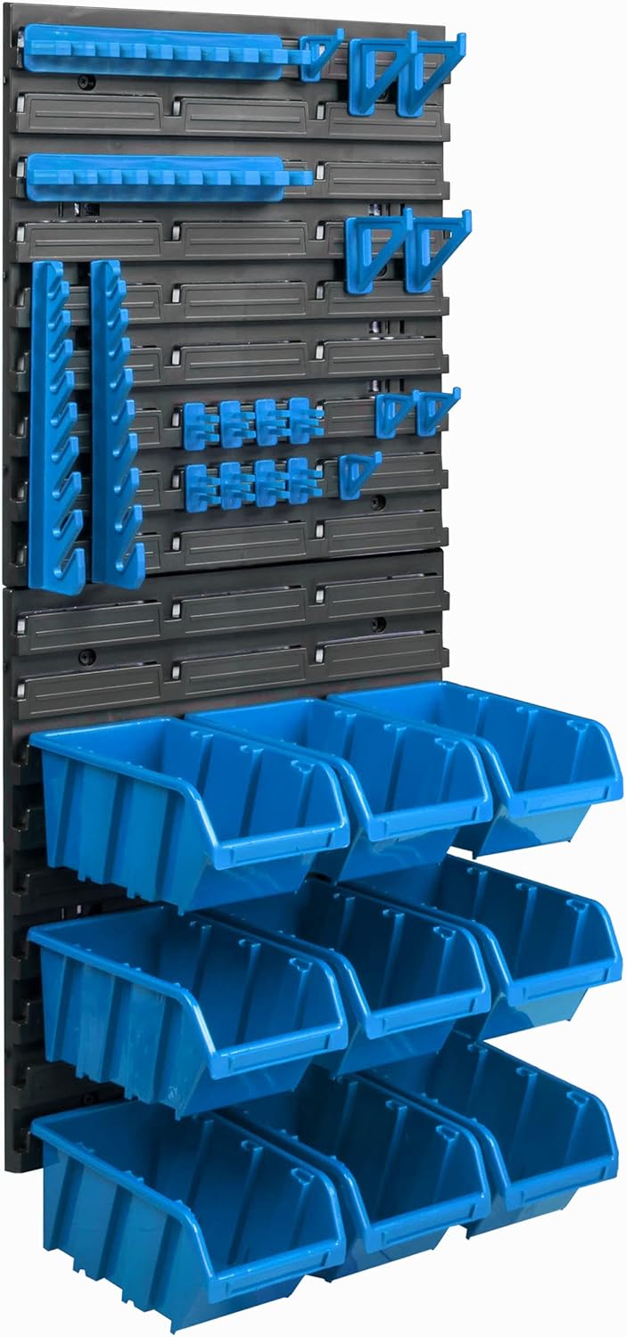 botle 9 Stapelboxen Wandregal Kunststoff 39 x 78 cm Werkzeughalter Werkstatt Garage Lagersystem Sich