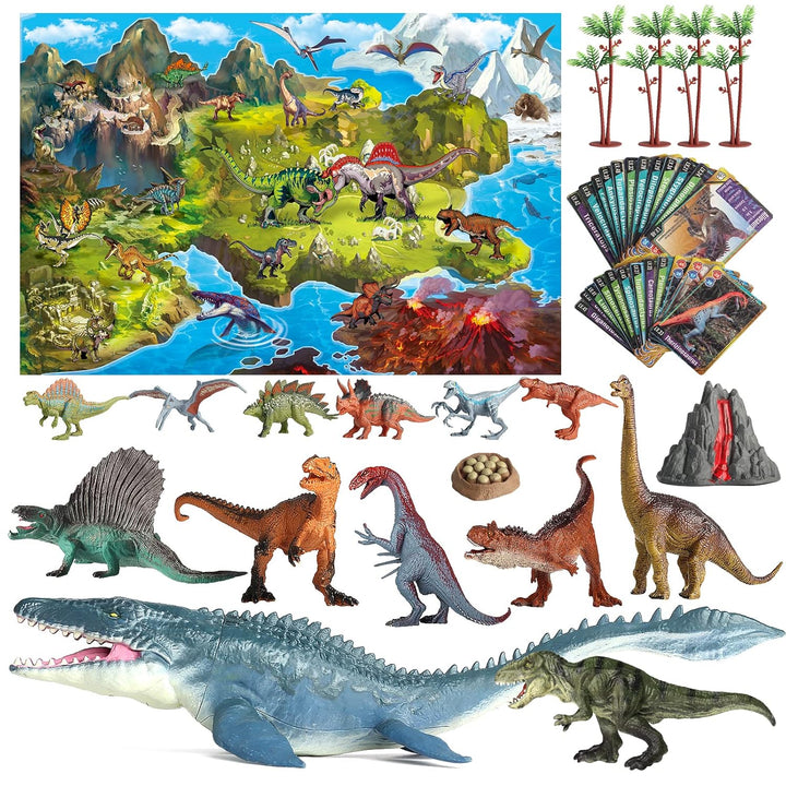 Oriate Dinosaurier Spielzeug mit Spielmatte, realistische Mosasaurus Figur, Spielset für Kinder, ein