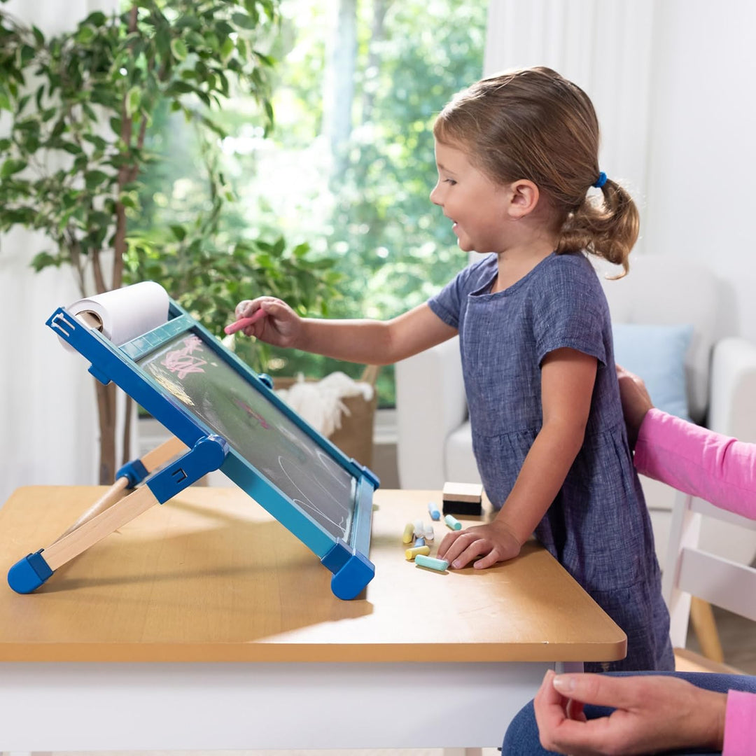 Melissa & Doug Zweiseitige Tischstaffelei mit Zubehör Doppelseitige Tischstaffelei aus Holz, Doppels