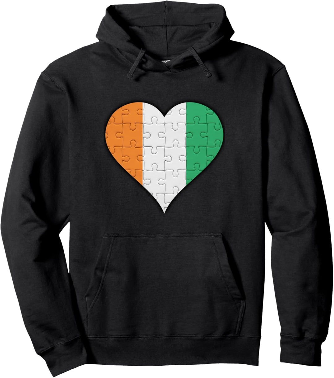 Elfenbeinküste Ivorische Flagge Herz Pullover Hoodie