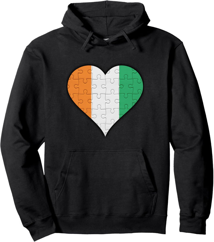Elfenbeinküste Ivorische Flagge Herz Pullover Hoodie