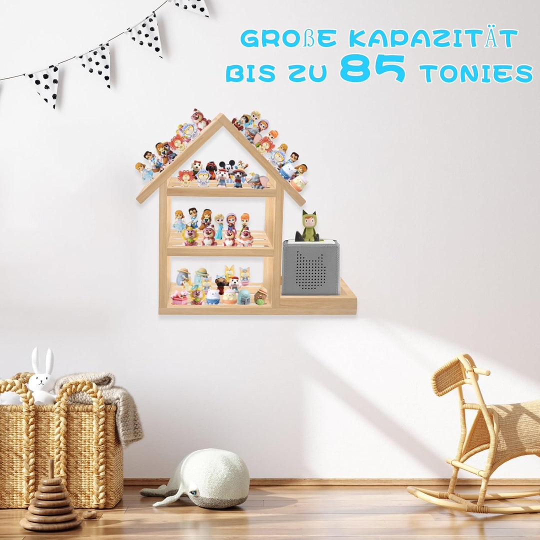 Tonie Regal Kinderzimmer Hausform für bis zu 85 Tonie| Magnetisches Toniebox Regal für Tonie Box und