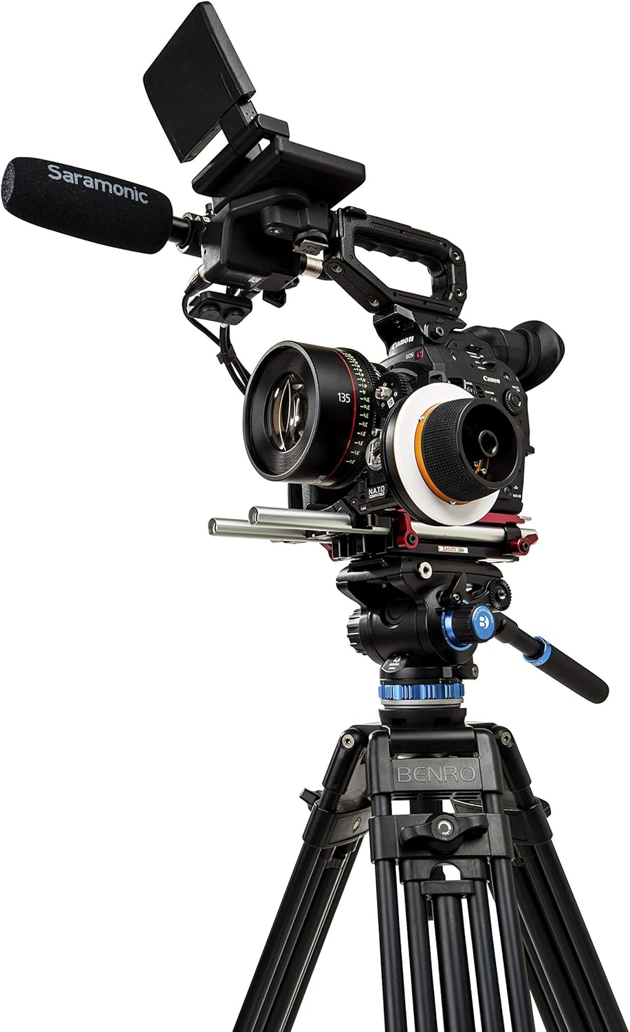 Benro S6 PRO Flat Base Fluid Video Head, 13.2 lb Max, 6 Step Counterbalance (0-5), 1/4""-20 Accessor