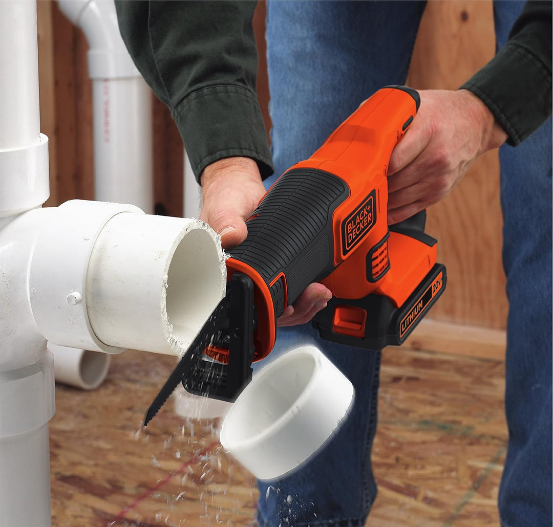 BLACK*DECKER Säbelsäge Akku (18V, 22 mm Hublänge, max. 110 mm Schnitttiefe, flexibler Sägeschuh, erg