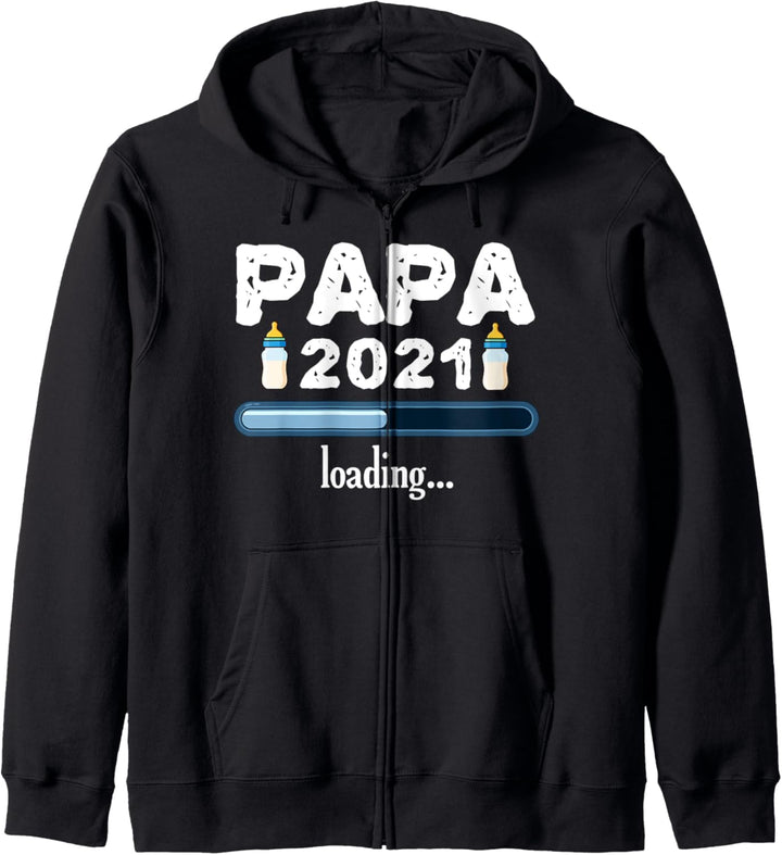 Papa Loading 2021 Vatertag Werdender Vater Familie Kinder Kapuzenjacke