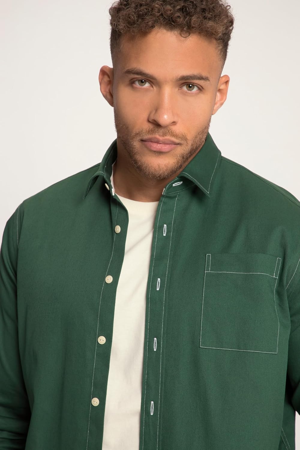 STHUGE Hemd, Langarm, Modern Fit, Kentkragen, bis 8 XL 815329 5XL Mittelgrün, 5XL Mittelgr&#xFC;n
