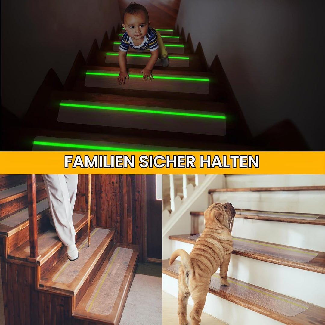 OQingluan Antirutsch Klebeband Leuchtet im Dunkeln 15cm*10m, Antirutsch Treppenstufen Transparent, R