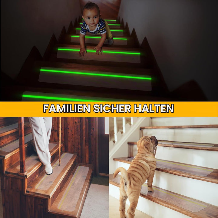 OQingluan Antirutsch Klebeband Leuchtet im Dunkeln 15cm*10m, Antirutsch Treppenstufen Transparent, R