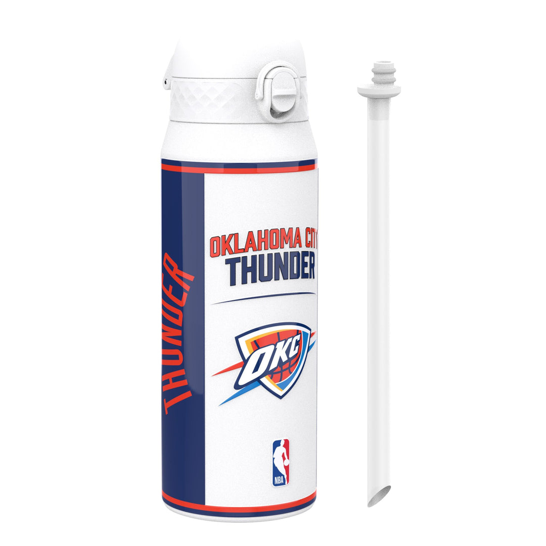 NBA Oklahoma City Thunder Trinkflasche Mit Herausnehmbarem Strohhalm, 750ml/24oz, Auslaufsichere Iso