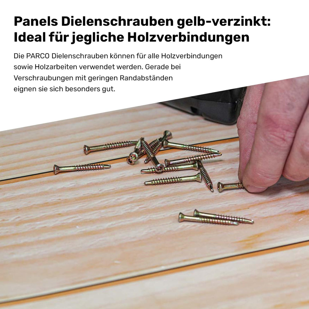 Jet-Fast Dielenschrauben 3,2x50 mm, Gelb-chromatiert, TX10, 1000 Stück 3,2 x 50 mm, 3,2 x 50 mm