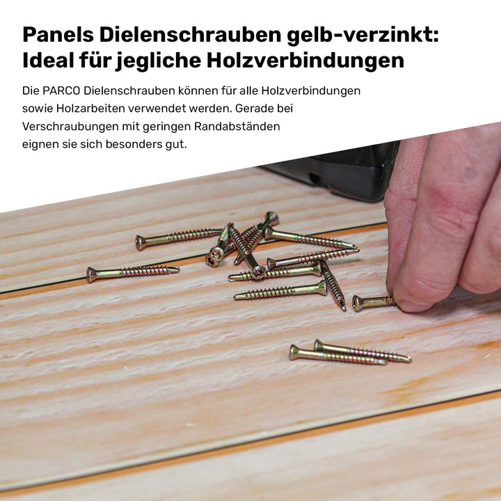 Jet-Fast Dielenschrauben 3,2x50 mm, Gelb-chromatiert, TX10, 1000 Stück 3,2 x 50 mm, 3,2 x 50 mm