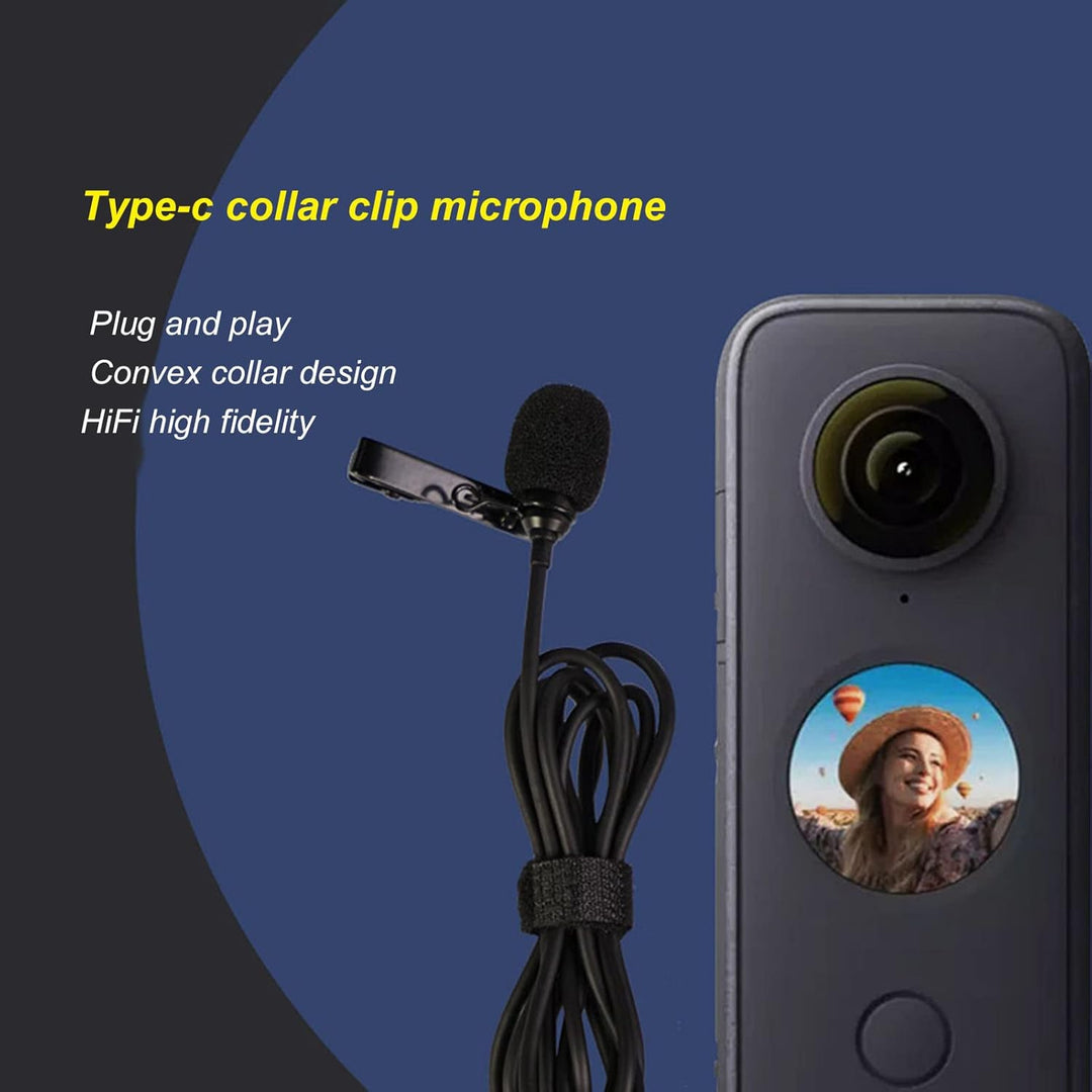 Goshyda Lavalier-Mikrofon, Typ C HiFi Sound Ansteckmikrofon Noise Cancelling Omnidirektionales Mikro