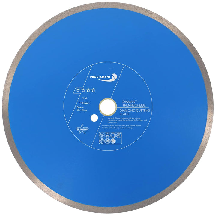 PRODIAMANT Profi Diamant-Fliesenscheibe Pro-Rim F702 350mm Bohrung 30mm mit Ring 25,4mm für Nassschn