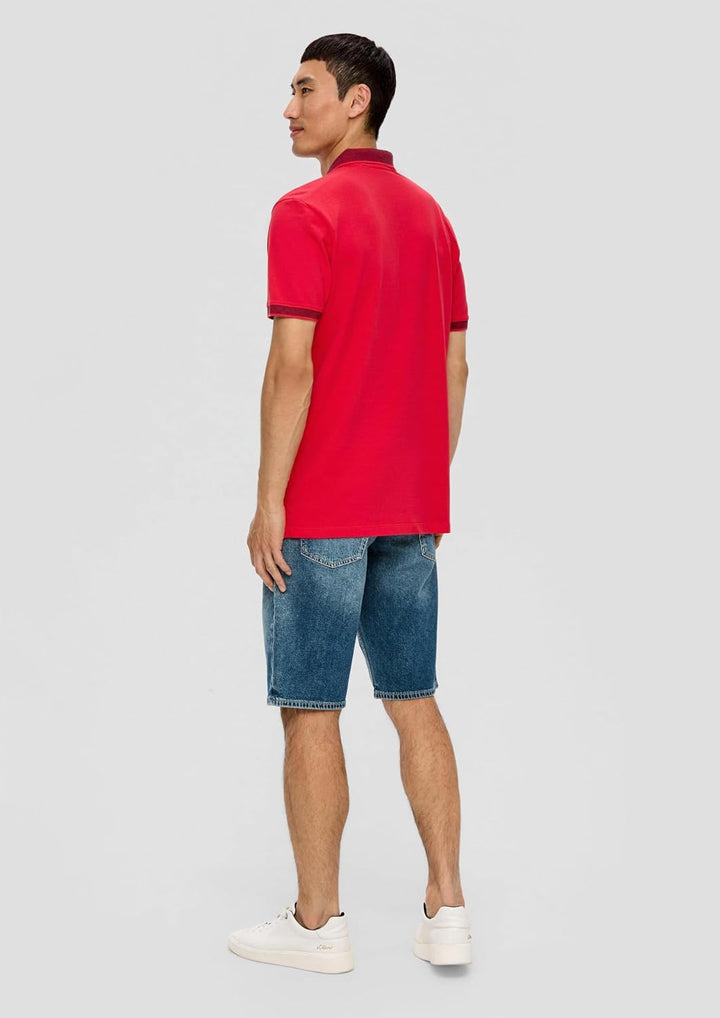 s.Oliver Poloshirt mit kleinem Label-Print Poloshirt aus Baumwollpiqué S Red 3348, Poloshirt aus Bau