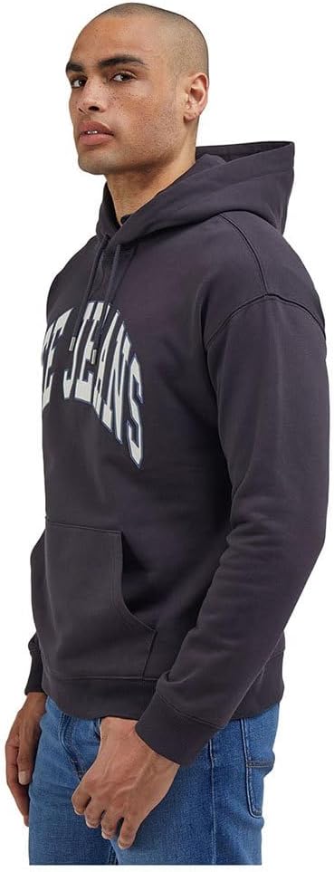 Lee Herren Varsity Hoodie Hooded Sweatshirt XXL Schwarz, XXL Schwarz