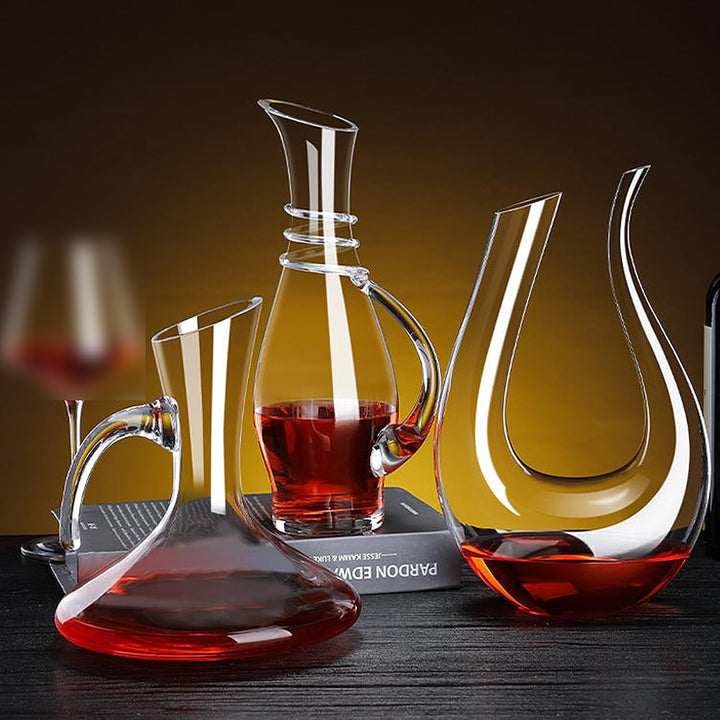 Red Wine Decanter, Glass Carafe Aerator, 100% Lead-Free Crystal Wine Carafe, Unique Wine Aerator Pre